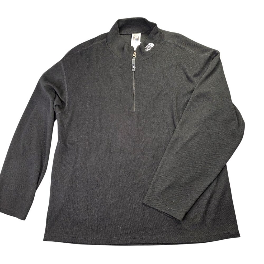 North Face Sweater Mens Large Black Flight Series Quarter Zip Pullover Top Layer